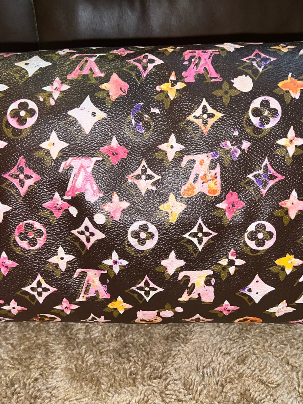 Louis Vuitton Brown Watercolor Aquarelle Speedy 35 Canvas - Picture 5 of 10